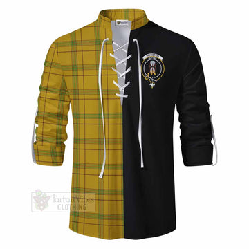 Houston Tartan Ghillie Kilt Shirt with Family Crest and Half Of Me Style - Tartan Vibes Clothing