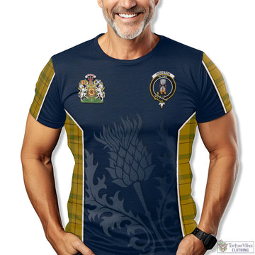 Houston Tartan T-Shirt with Family Crest and Scottish Thistle Vibes Sport Style