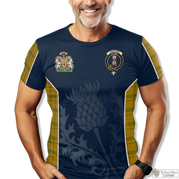 Tartan Vibes Clothing Houston Tartan T-Shirt with Family Crest and Scottish Thistle Vibes Sport Style