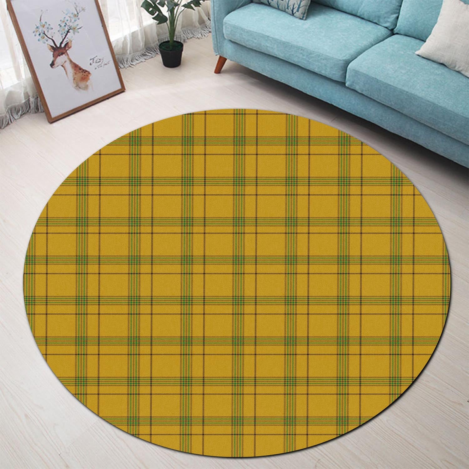 Houston Tartan Round Rug - Tartan Vibes Clothing