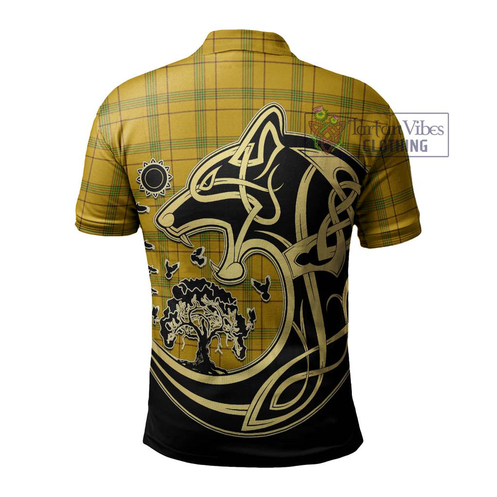 Houston Tartan Polo Shirt with Family Crest Celtic Wolf Style - Tartan Vibes Clothing