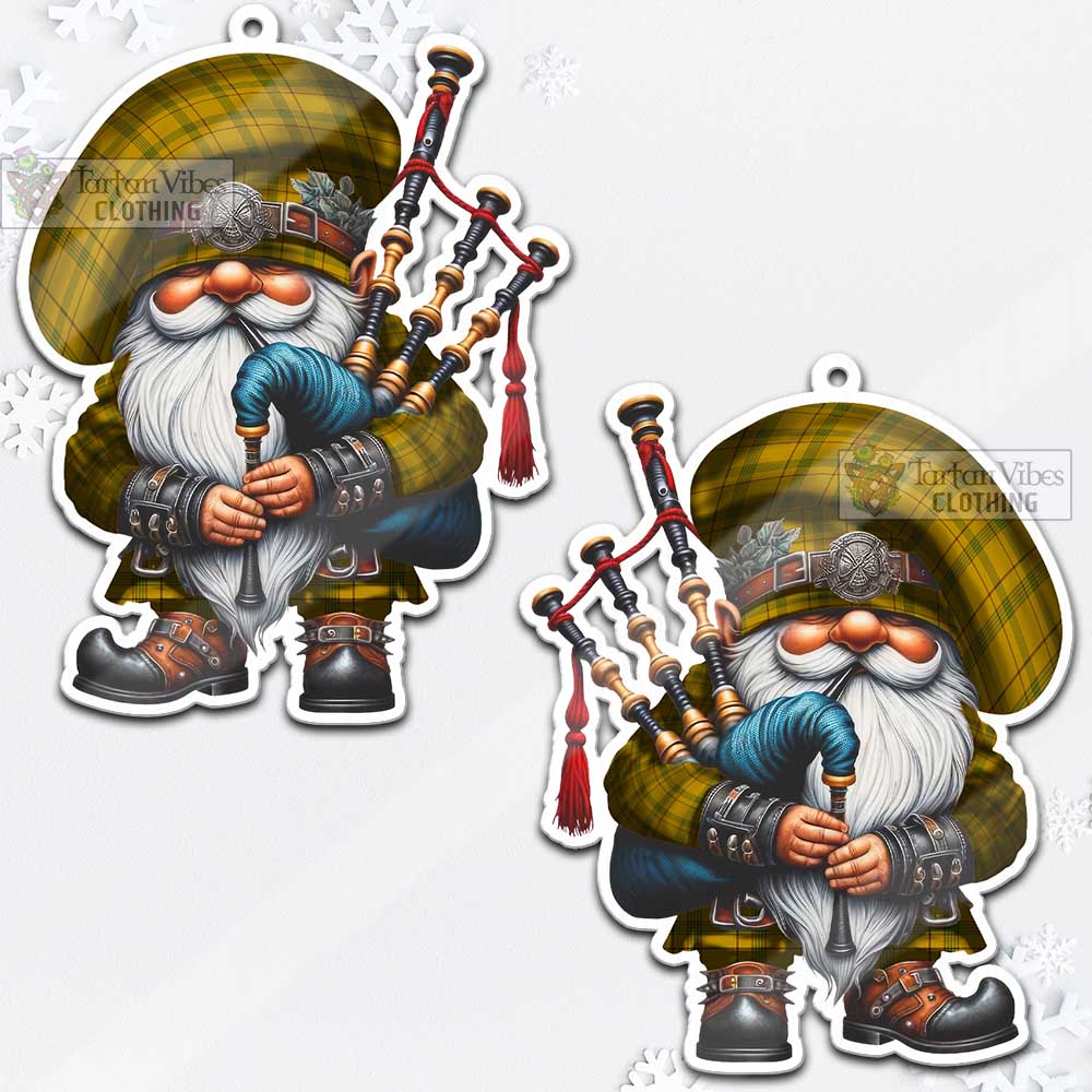 Houston Tartan Bagpiper Gnome Christmas Ornament - Tartan Vibes Clothing