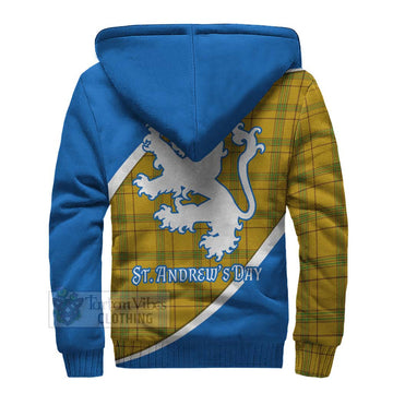 Houston Family Crest Tartan Sherpa Hoodie Celebrate Saint Andrew's Day in Style - Tartan Vibes Clothing