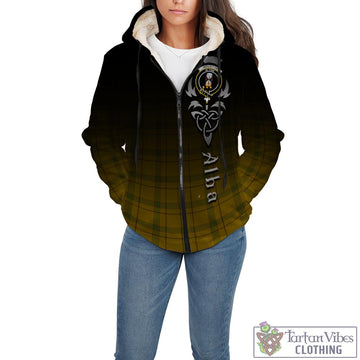Houston Tartan Sherpa Hoodie Featuring Alba Gu Brath Family Crest Celtic Inspired - Tartan Vibes Clothing