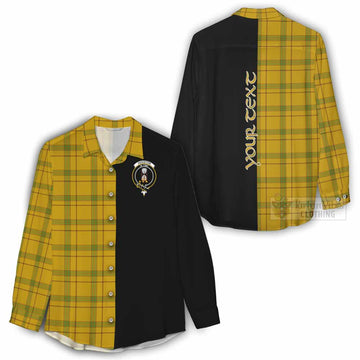 Houston Tartan Women's Casual Shirt with Family Crest and Half Of Me Style - Tartan Vibes Clothing