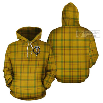 Houston Tartan Cotton Hoodie with Family Crest - Tartan Vibes Clothing