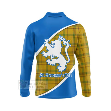 Houston Family Crest Tartan Long Sleeve Polo Shirt Celebrate Saint Andrew's Day in Style - Tartan Vibes Clothing