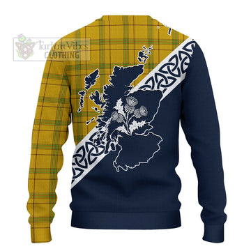Houston Tartan Ugly Sweater Featuring Thistle and Scotland Map - Tartan Vibes Clothing