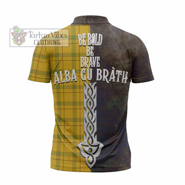 Houston Tartan Family Crest Zipper Polo Shirt Alba Gu Brath Be Brave Lion Ancient Style - Tartan Vibes Clothing