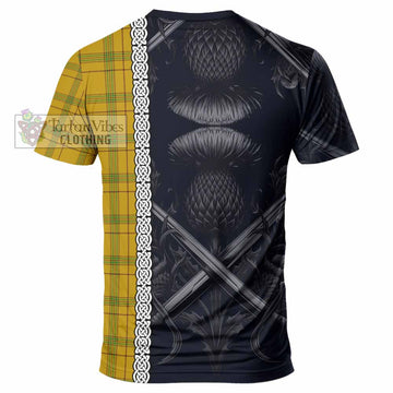 Houston Tartan T-Shirt with Family Crest Cross Sword Thistle Celtic Vibes - Tartan Vibes Clothing