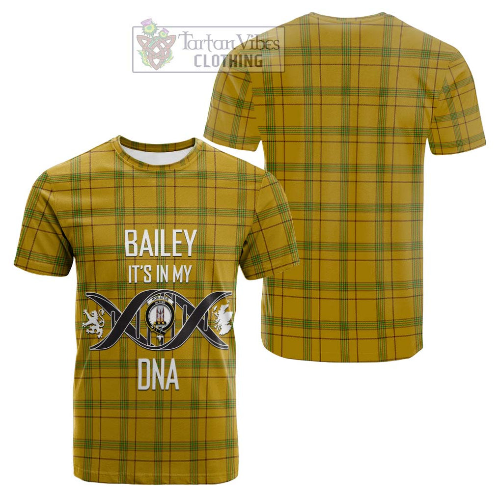 Houston Tartan Cotton T-shirt with Family Crest DNA In Me Style Kid's Shirt - Tartan Vibes Clothing
