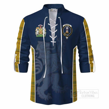 Houston Tartan Ghillie Kilt Shirt with Family Crest and Lion Rampant Vibes Sport Style - Tartan Vibes Clothing