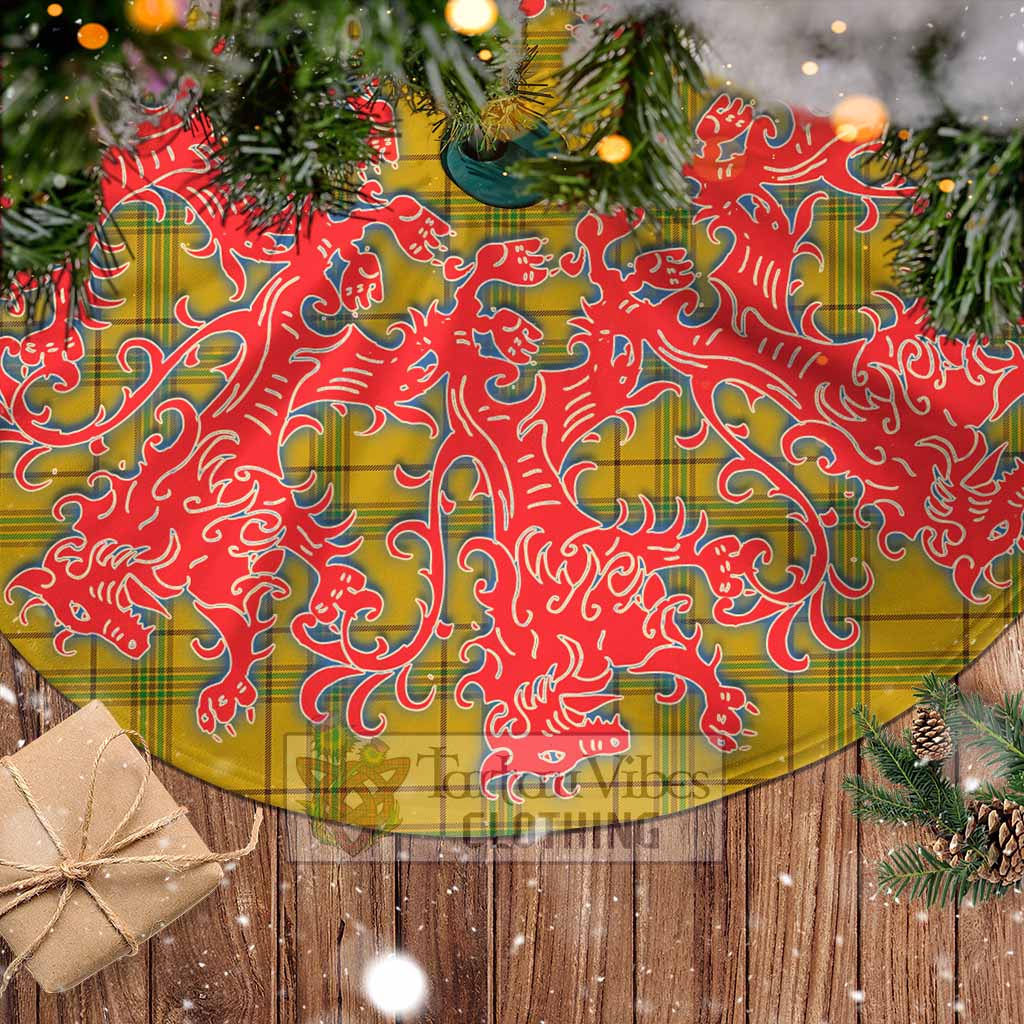 Houston Tartan Christmas Tree Skirt Lion Rampant Style - Tartan Vibes Clothing