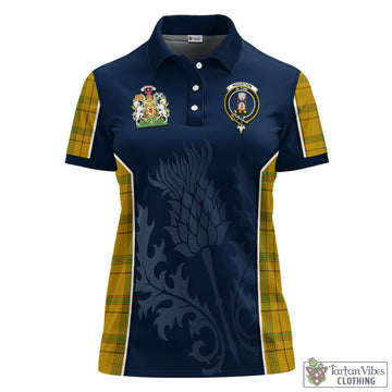Houston Tartan Women's Polo Shirt with Family Crest and Scottish Thistle Vibes Sport Style - Tartan Vibes Clothing