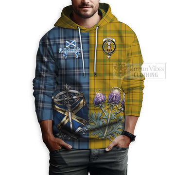 Houston Tartan Hoodie Happy St. Andrew's Day Half Tartan Style - Tartan Vibes Clothing