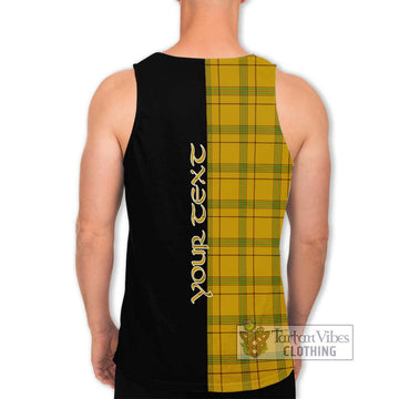 Houston Tartan Men's Tank Top with Family Crest and Half Of Me Style - Tartan Vibes Clothing