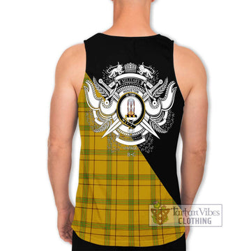 Houston Tartan Men's Tank Top with Family Crest and Military Logo Style - Tartan Vibes Clothing