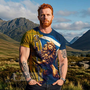 Houston Tartan Family Crest T-Shirt with Scottish Majestic Lion - Tartan Vibes Clothing