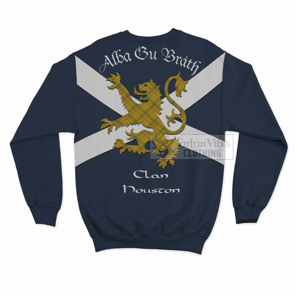 Houston Tartan Lion Rampant Sweatshirt Proudly Display Your Heritage with Alba Gu Brath and Clan Name - Tartan Vibes Clothing