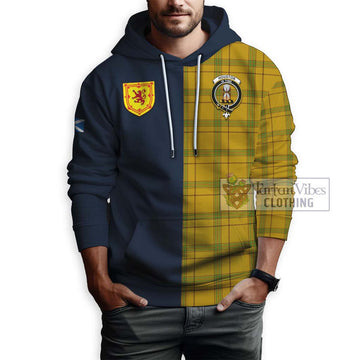 Houston Tartan Hoodie Alba with Scottish Lion Royal Arm Half Style - Tartan Vibes Clothing