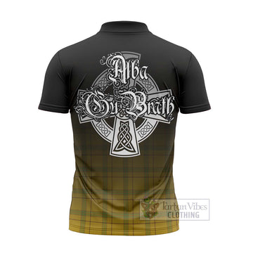Houston Tartan Zipper Polo Shirt Featuring Alba Gu Brath Family Crest Celtic Inspired - Tartan Vibes Clothing
