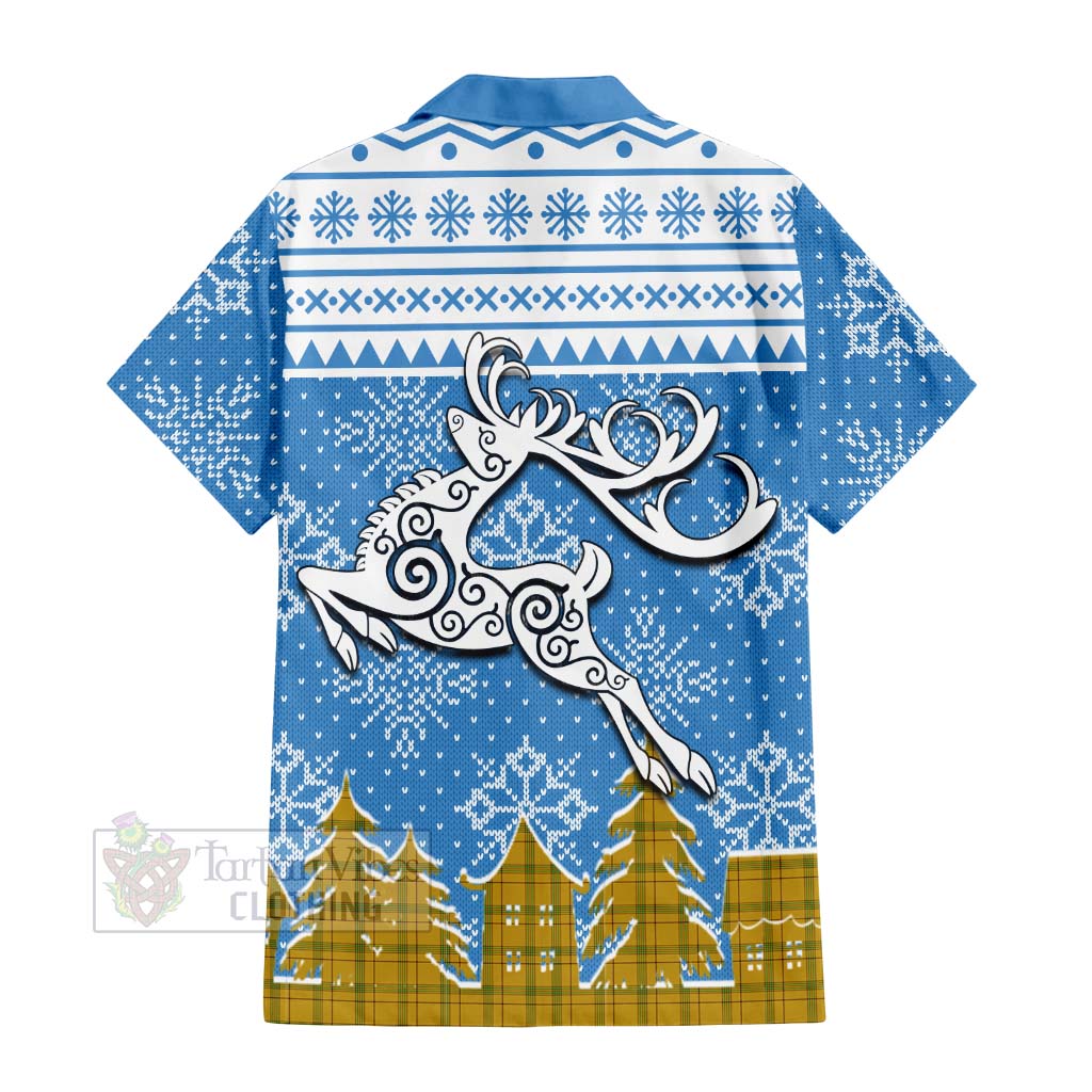 Houston Clan Christmas Hawaiian Shirt Celtic Reindeer Style - Tartan Vibes Clothing