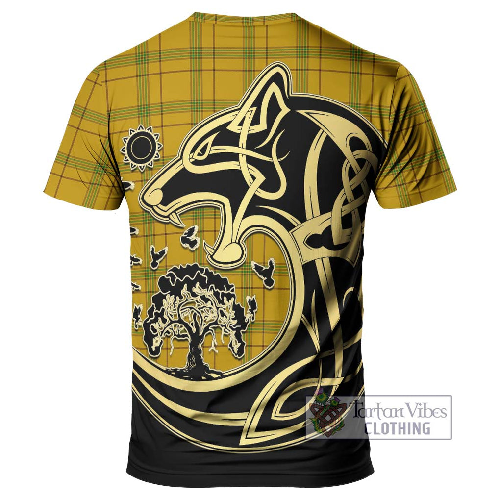 Houston Tartan T-Shirt with Family Crest Celtic Wolf Style - Tartan Vibes Clothing