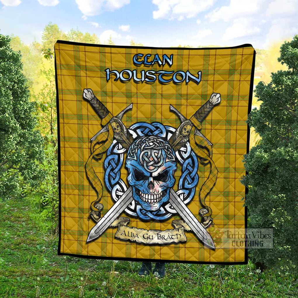 Houston Tartan Quilt with Celtic Skull Alba Gu Brath Style - Tartan Vibes Clothing