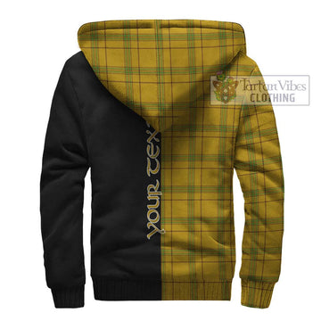 Houston Tartan Sherpa Hoodie with Family Crest and Half Of Me Style - Tartan Vibes Clothing