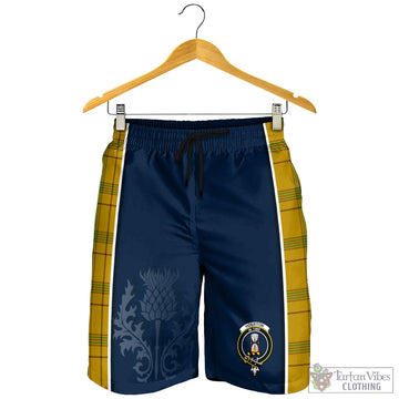 Houston Tartan Men's Shorts with Family Crest and Scottish Thistle Vibes Sport Style