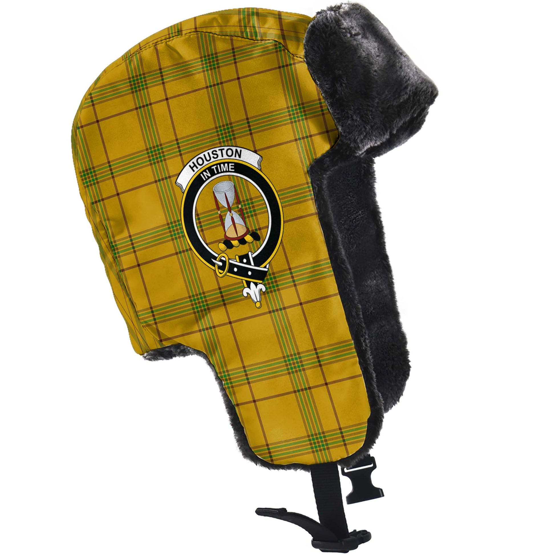 Houston Tartan Winter Trapper Hat with Family Crest - Tartan Vibes Clothing