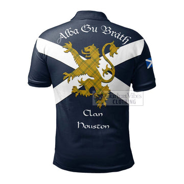 Houston Tartan Lion Rampant Polo Shirt Proudly Display Your Heritage with Alba Gu Brath and Clan Name - Tartan Vibes Clothing