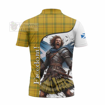 Houston Crest Tartan Zipper Polo Shirt Inspired by the Freedom of Scottish Warrior - Tartan Vibes Clothing