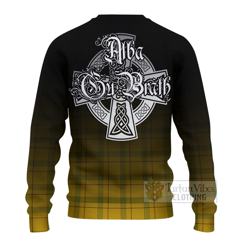 Houston Tartan Ugly Sweater Featuring Alba Gu Brath Family Crest Celtic Inspired - Tartan Vibes Clothing