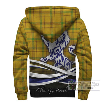 Houston Tartan Sherpa Hoodie with Alba Gu Brath Regal Lion Emblem - Tartan Vibes Clothing