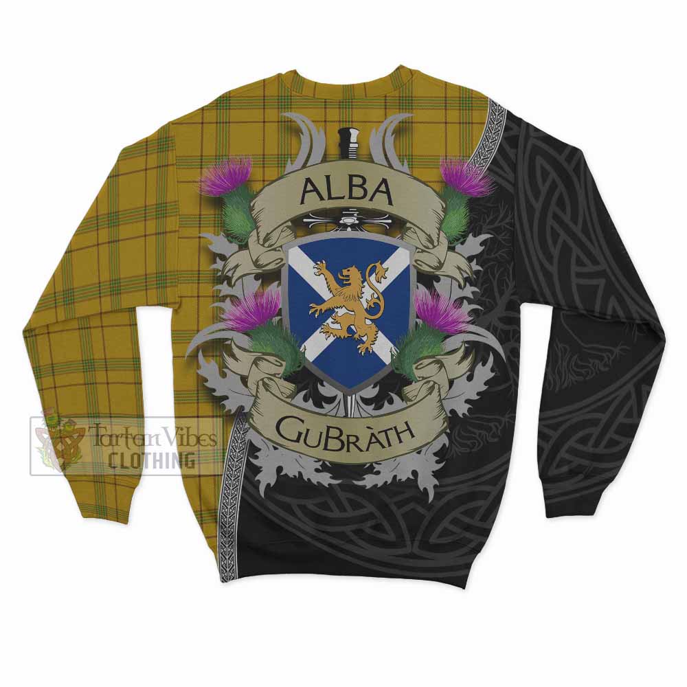 Tartan Vibes Clothing Houston Tartan Family Crest Sweatshirt Lion Rampant Royal Thistle Shield Celtic Inspired
