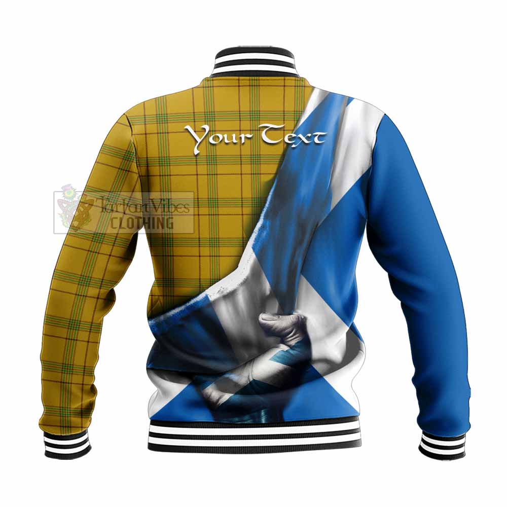 Houston Tartan Baseball Jacket with Family Crest Scotland Patriotic Style - Tartan Vibes Clothing