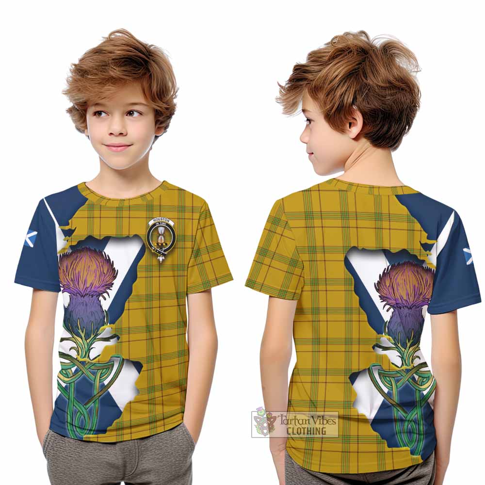 Houston Tartan Family Crest Kid T-Shirt Scottish Thistle Celtic Inspired - Tartan Vibes Clothing