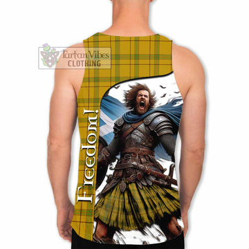Houston Crest Tartan Men's Tank Top Inspired by the Freedom of Scottish Warrior - Tartan Vibes Clothing