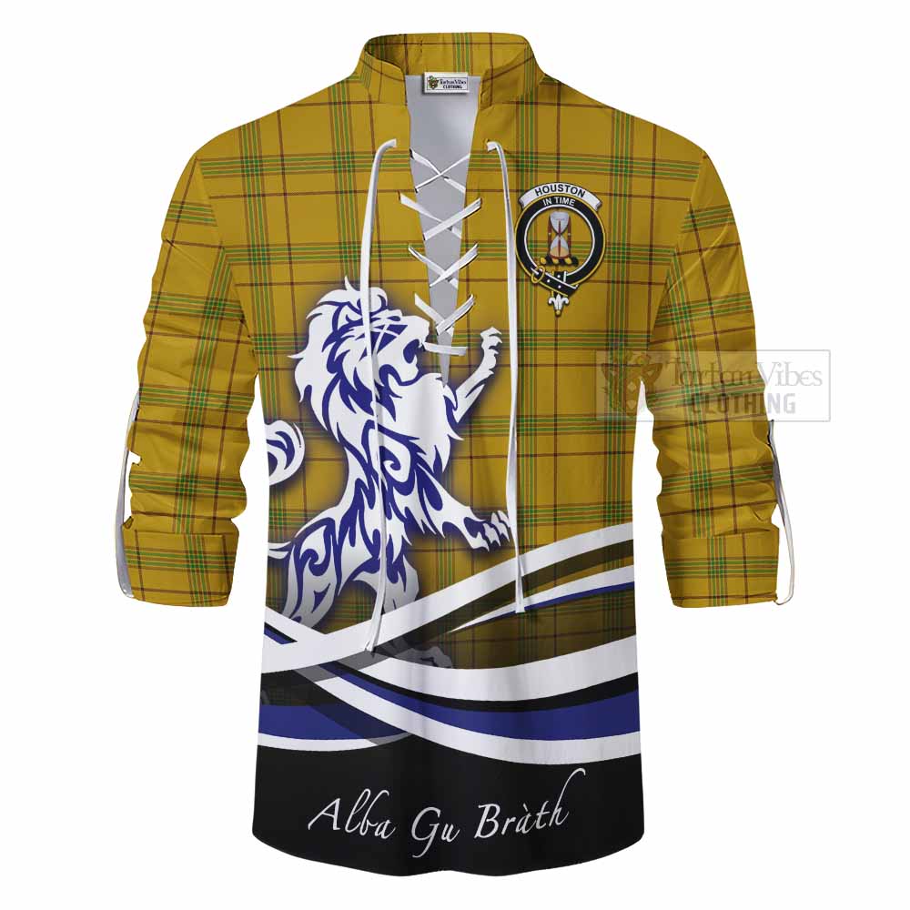 Houston Tartan Ghillie Kilt Shirt with Alba Gu Brath Regal Lion Emblem - Tartan Vibes Clothing