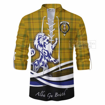 Houston Tartan Ghillie Kilt Shirt with Alba Gu Brath Regal Lion Emblem - Tartan Vibes Clothing