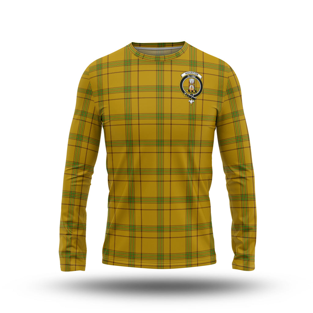 Houston Tartan Long Sleeve T-Shirt with Family Crest - Tartan Vibes Clothing
