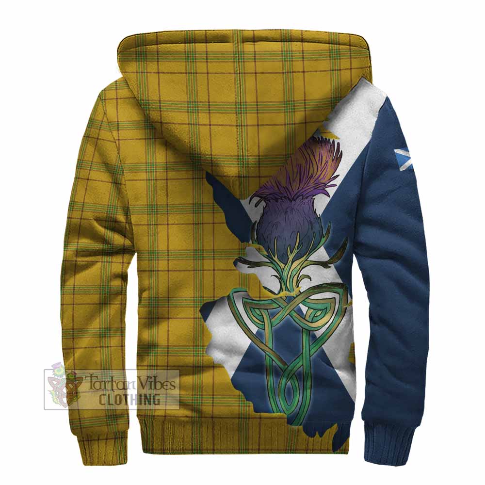 Houston Tartan Family Crest Sherpa Hoodie Scottish Thistle Celtic Inspired - Tartan Vibes Clothing