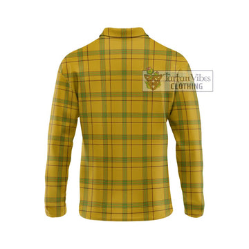 Houston Tartan Long Sleeve Polo Shirt with Family Crest DNA In Me Style - Tartan Vibes Clothing