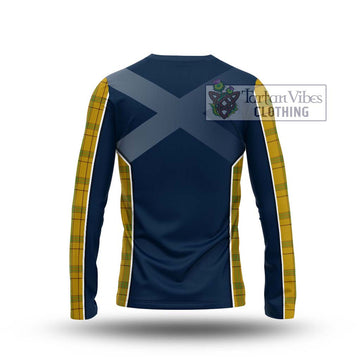 Houston Tartan Long Sleeve T-Shirt with Family Crest and Lion Rampant Vibes Sport Style - Tartan Vibes Clothing