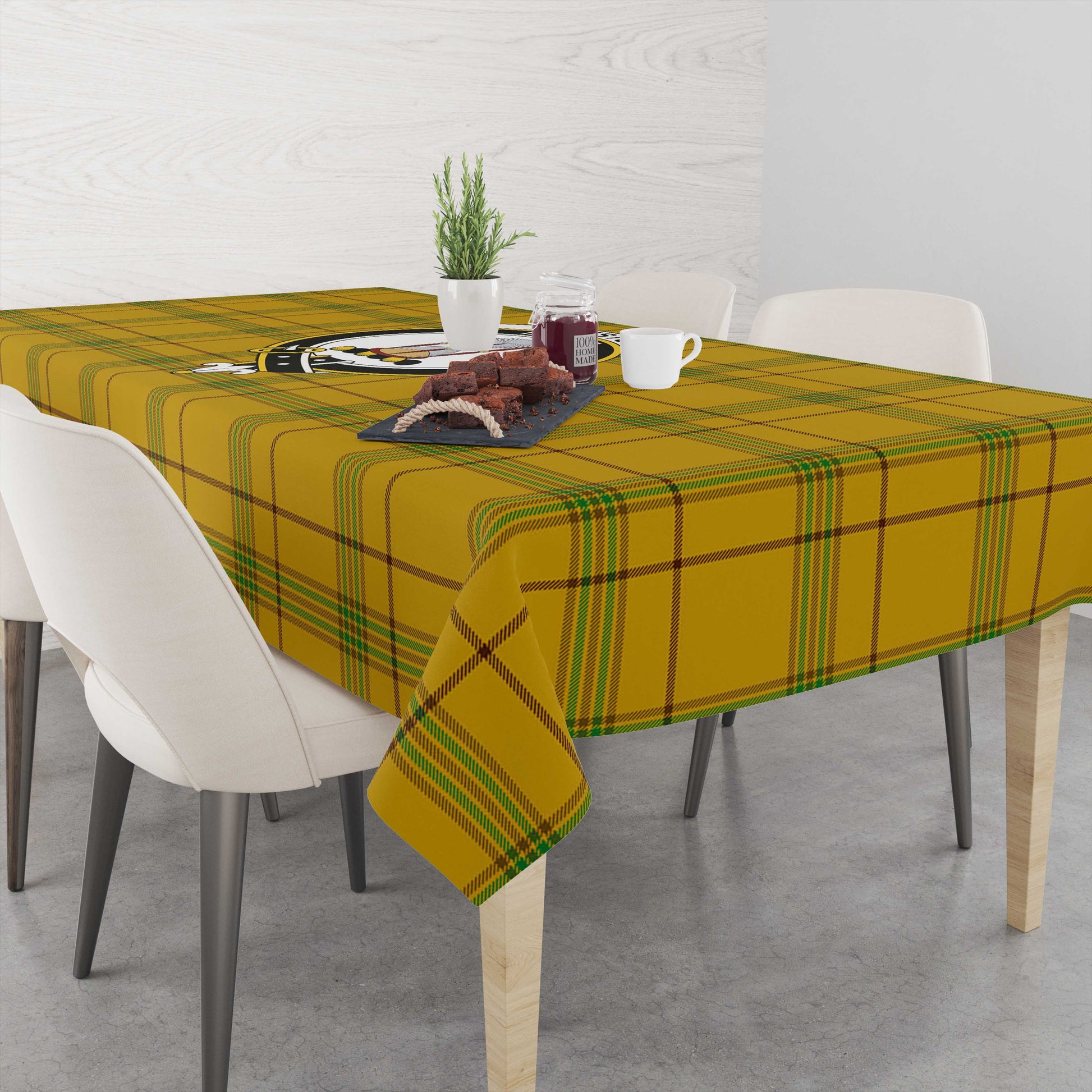 Houston Tartan Tablecloth with Family Crest M 39.4"x59"(100x150cm) - Tartan Vibes Clothing