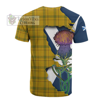 Tartan Vibes Clothing Houston Tartan Family Crest Cotton T-shirt Scottish Thistle Celtic Inspired