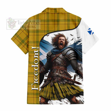 Houston Crest Tartan Hawaiian Shirt Inspired by the Freedom of Scottish Warrior - Tartan Vibes Clothing