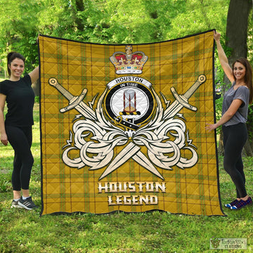 Houston Tartan Quilt with Clan Crest and the Golden Sword of Courageous Legacy