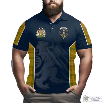 Houston Tartan Men's Polo Shirt with Family Crest and Lion Rampant Vibes Sport Style